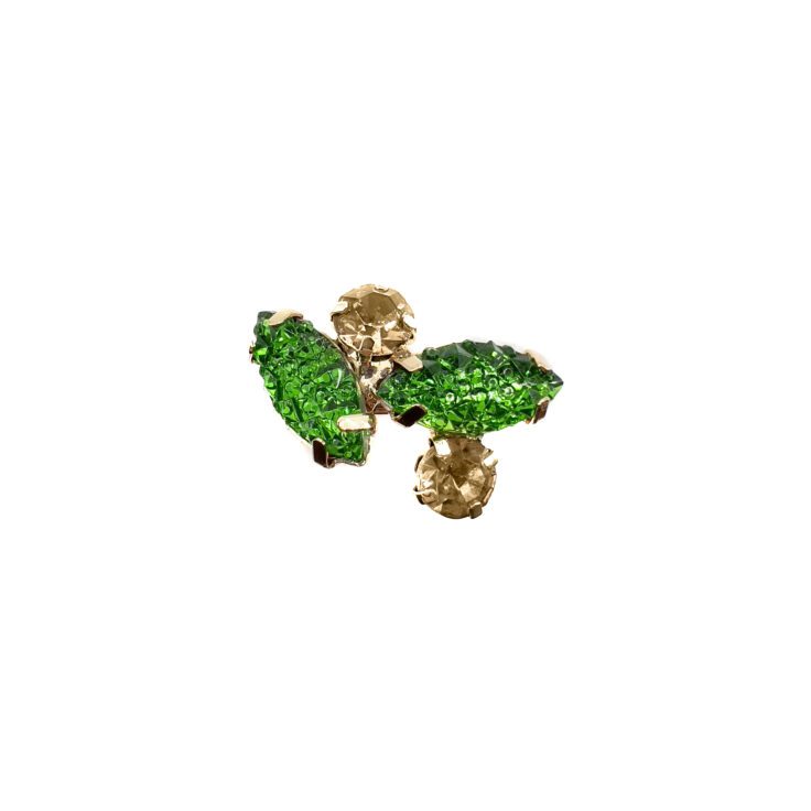 Anello Con Pietre Verdi Glitter - A37Elettra