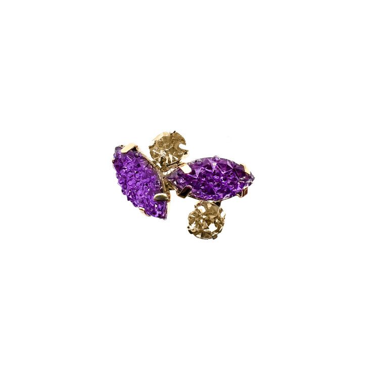 Anello Con Pietre Viola Glitter - A36Elettra