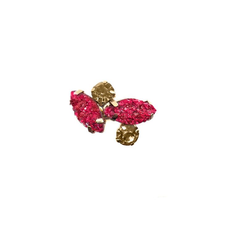 Anello Con Pietre Fragola Glitter - A38Elettra