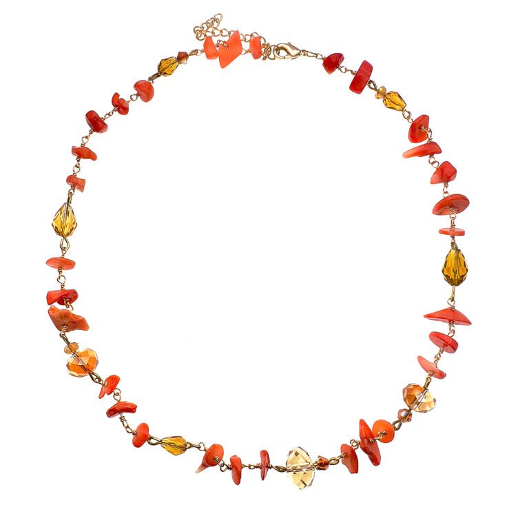 Collana Con Coralli E Pietre In Resina - Mare25
