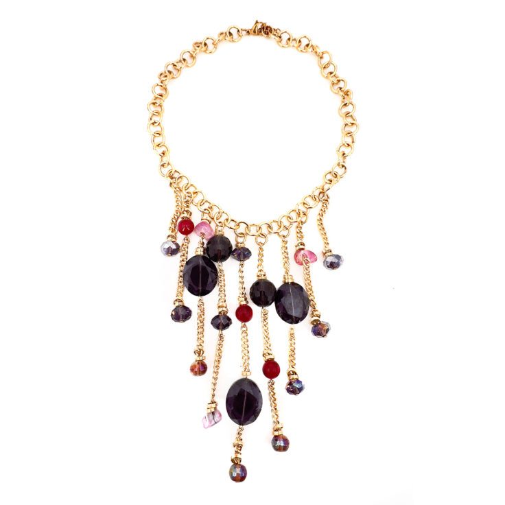 Collana Con Coralli E Pietre Pendenti - Mare26