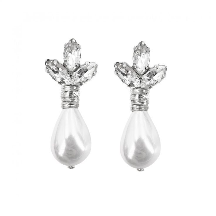Orecchini Con Pietre Crystal E Perle - Bri56