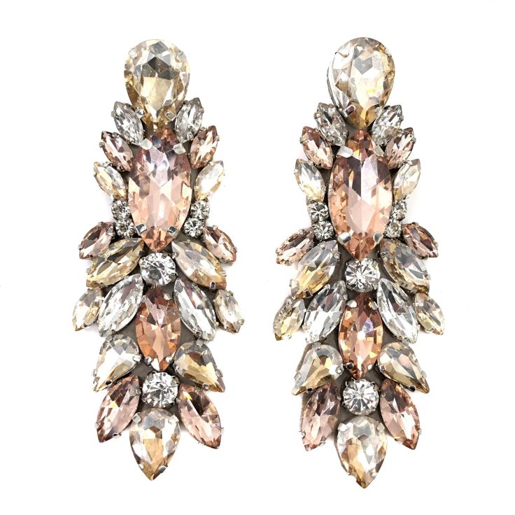 Orecchini Con Pietre Rosa Oro E Crystal - Cp180