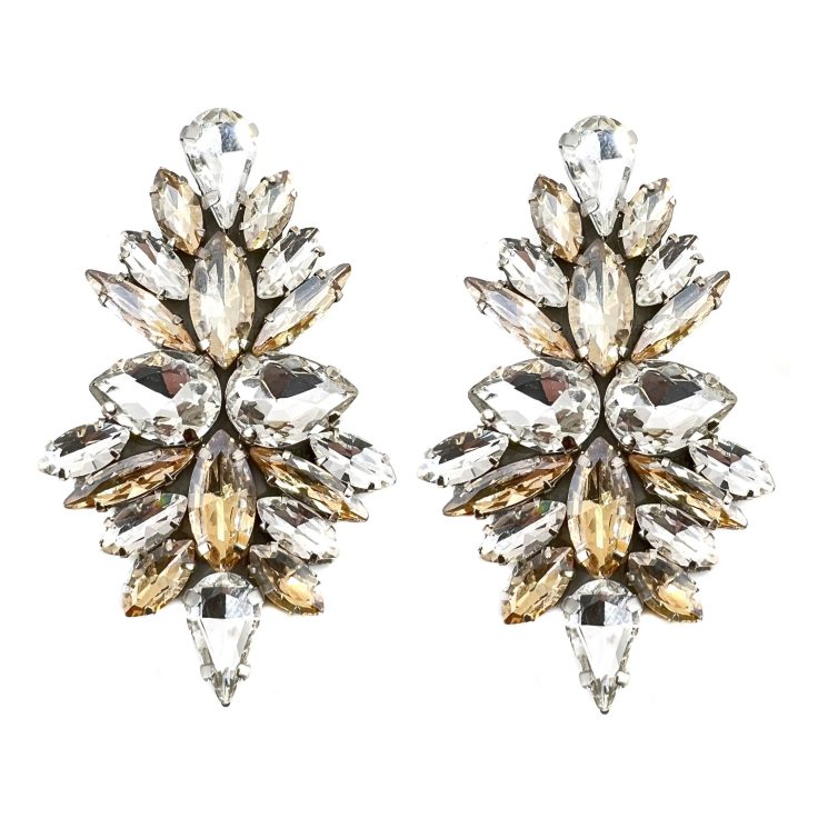 Orecchini Con Pietre Crystal E Oro - Cl436