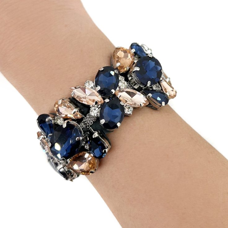 Bracciale Con Pietre Blu E Cipria - Brc83