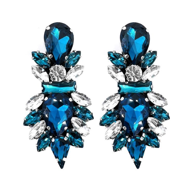 Orecchini Con Pietre Ottanio E Crystal - Cl466