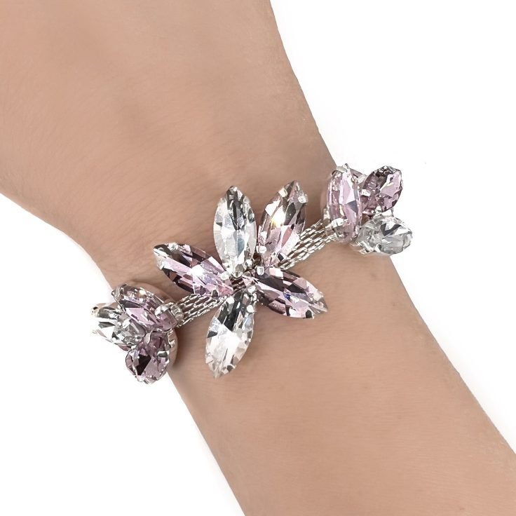 Bracciale Con Pietre Rosa E Crystal - Brc85