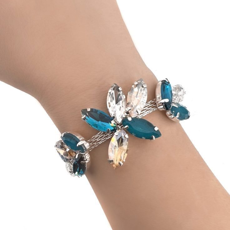 Bracciale Con Pietre Turchese E Ottanio - Brc93
