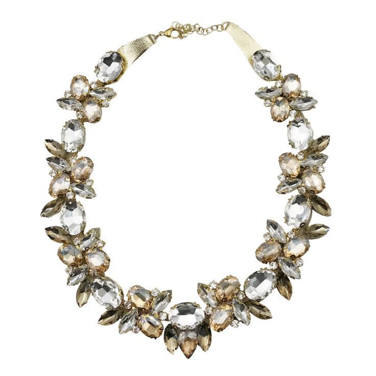 Collana Con Pietre Crystal E Oro - Cod.nkl116