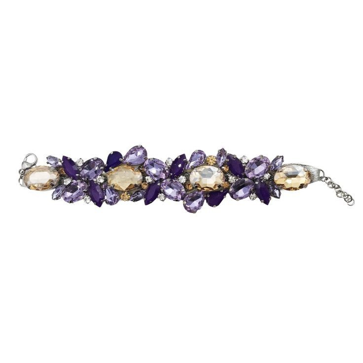 Bracciale Con Pietre Viola E Oro - Brc126