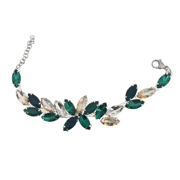 Bracciale Con Pietre Verde E Oro - Brc119