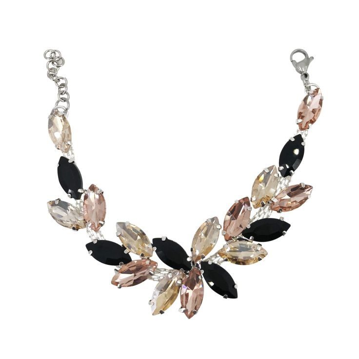 Bracciale Con Pietre Oro Nero E Cipria - Brc111