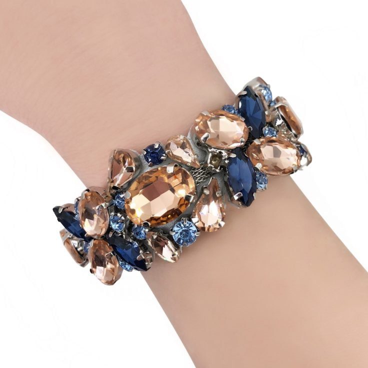 Bracciale Con Pietre Cipria E Blu - Brc117