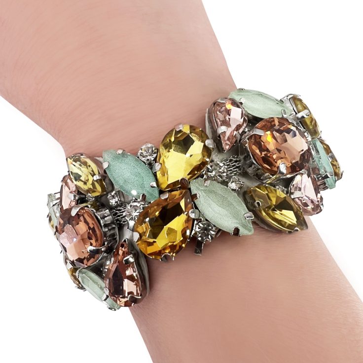 Bracciale Con Pietre Cipria Giallo E Verde Acqua - Brc162