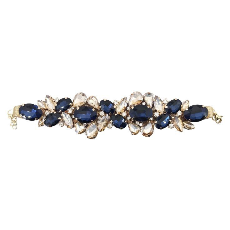 Bracciale Con Pietre Blu E Oro - Brc137