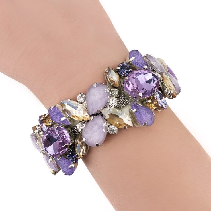 Bracciale Con Pietre Viola E Oro - Brc130
