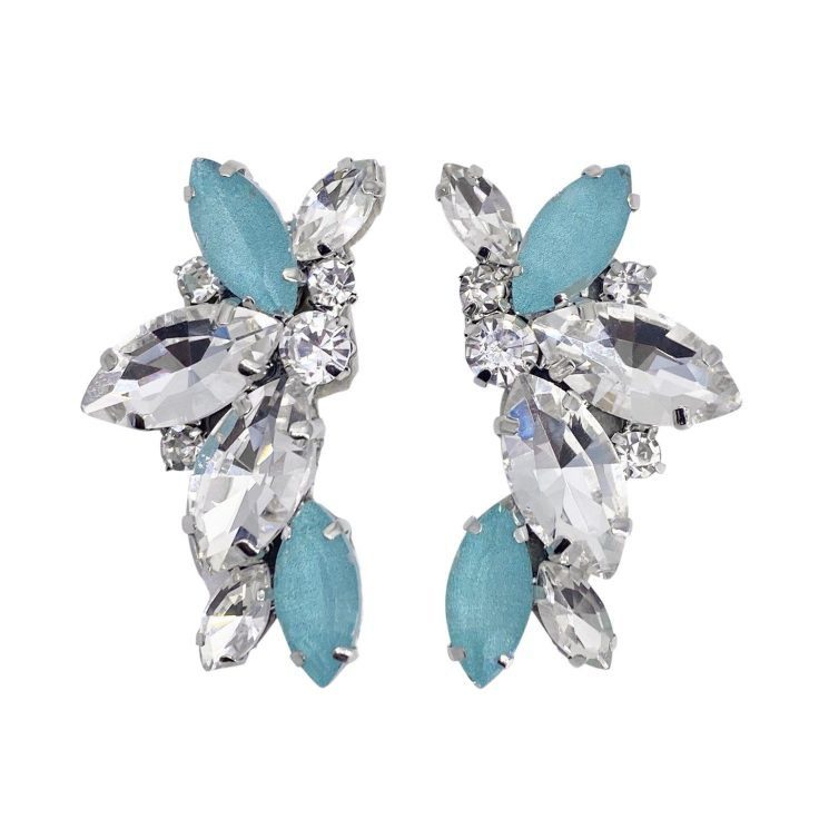 Orecchini Con Pietre Celeste E Crystal - Cl804