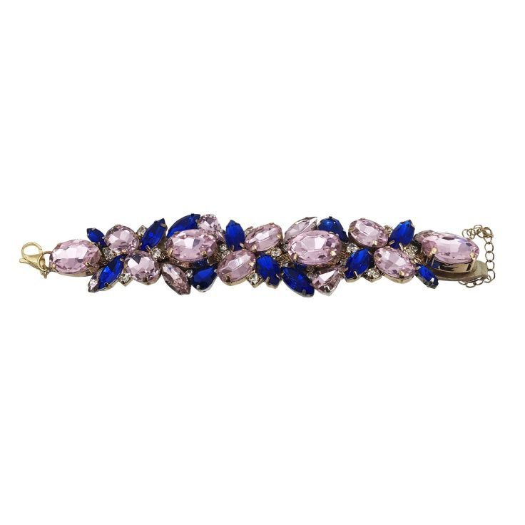 Bracciale Con Pietre Rosa E Blu Elettrico - Brc187