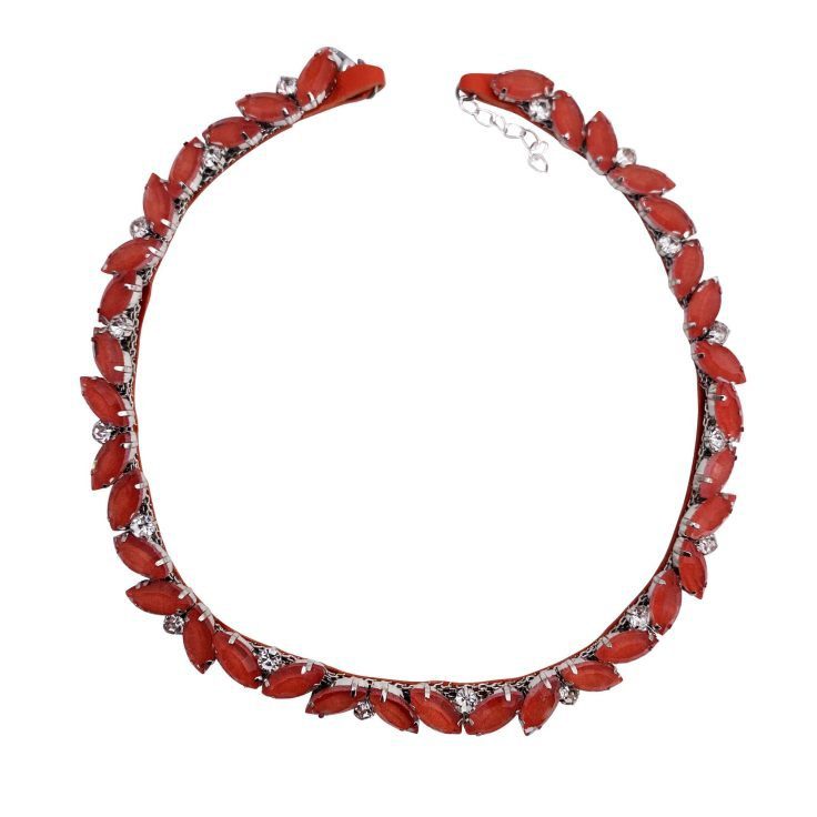 Collana Con Pietre Corallo- Cod.nkl149