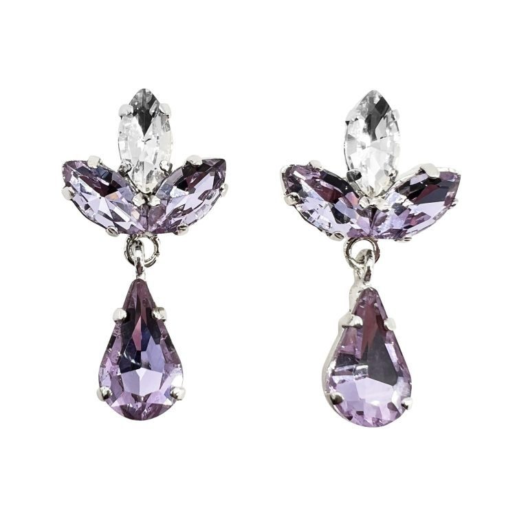 Orecchini Con Pietre Glicine E Crystal - Cl952