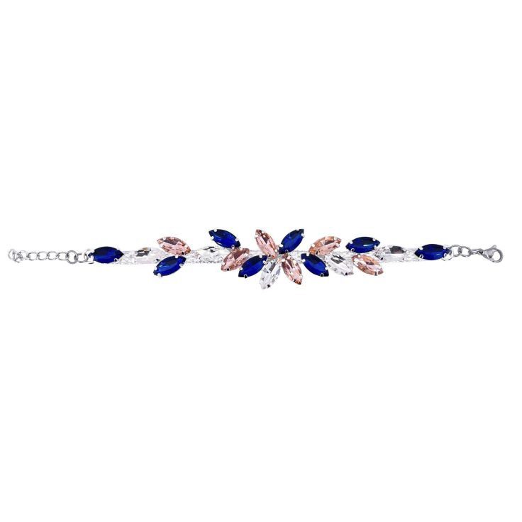 Bracciale Con Pietre Blu E Cipria - Brc223