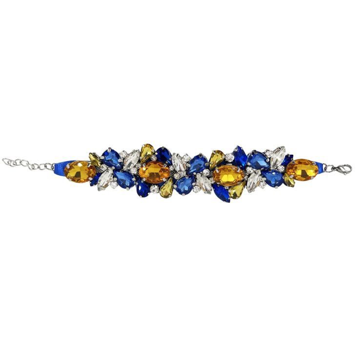 Bracciale Con Pietre Gialle E Blu Elettrico  - Brc227