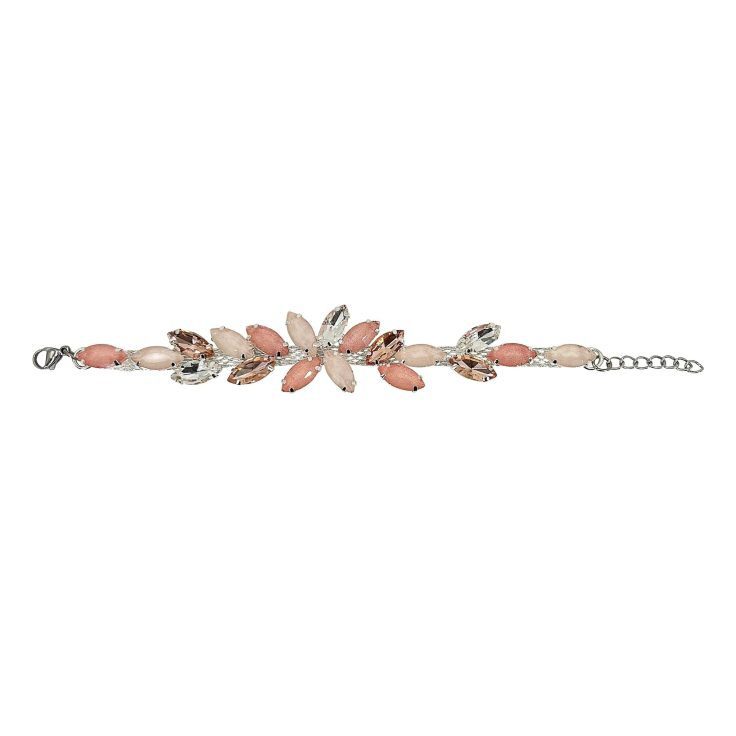 Bracciale Con Pietre Rosa Cipria E Crystal - Brc233