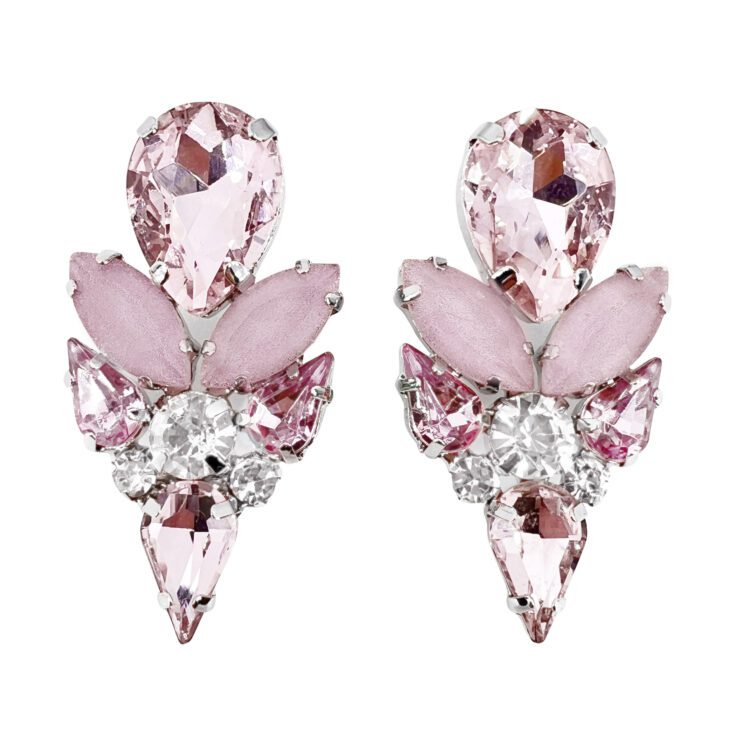 Orecchini Con Pietre Crystal E Rosa - Cl1052