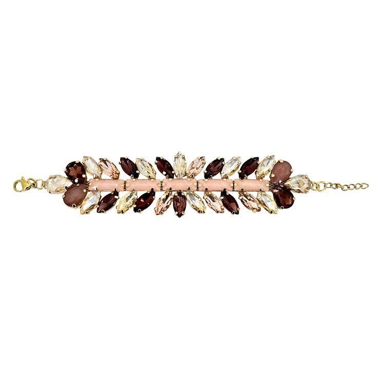 Bracciale Con Pietre Oro Rosa Cipria E Marsala - Brc246