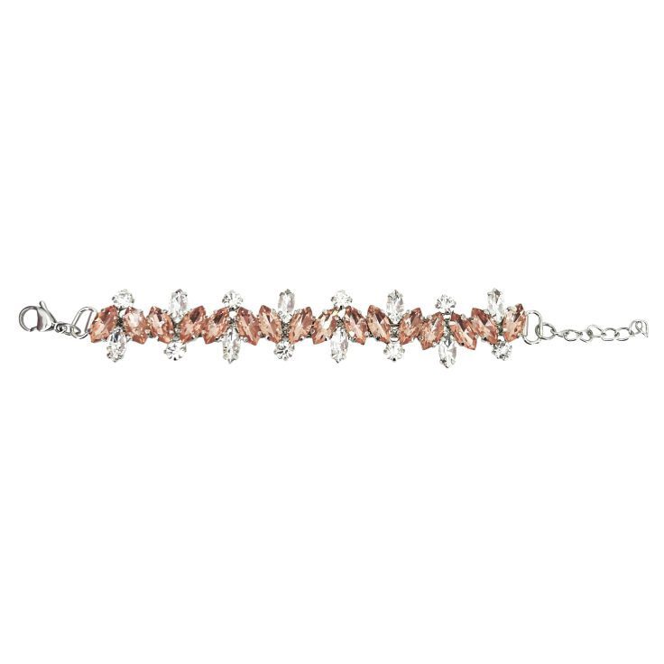 Bracciale Con Pietre Crystal E Rosa Cipria - Brc248