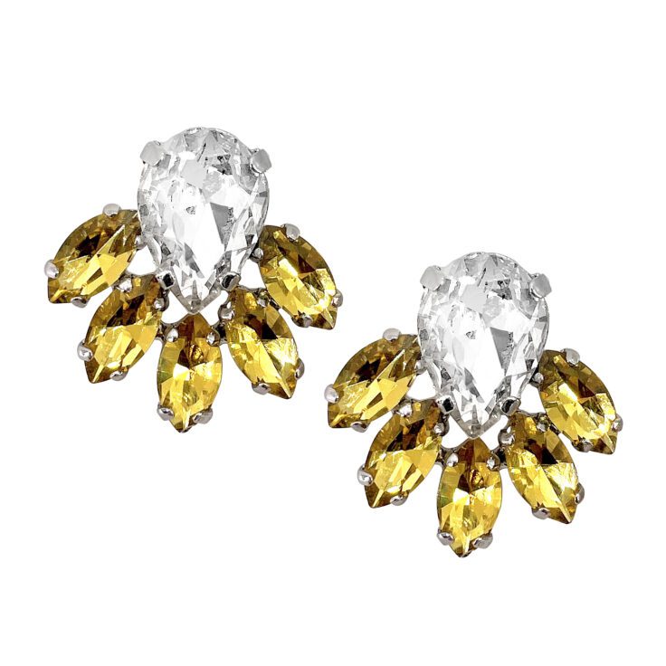 Orecchini Con Pietre Gialle E Crystal - Clio39