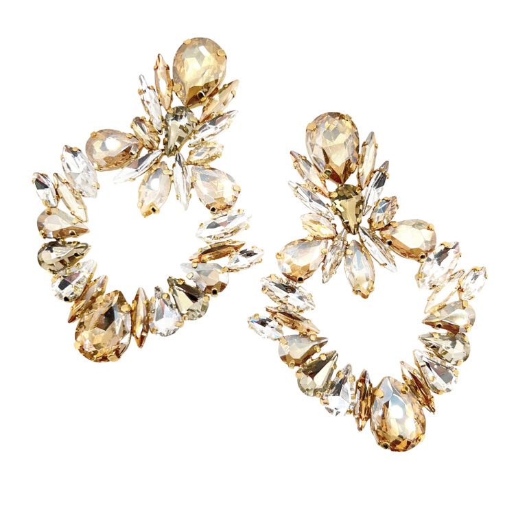 Orecchini Con Pietre Oro Chiaro E Oro Scuro - Cl1124