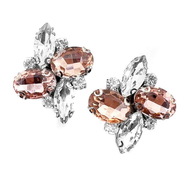 Orecchini Con Pietre Cipria E Crystal - Cl1131