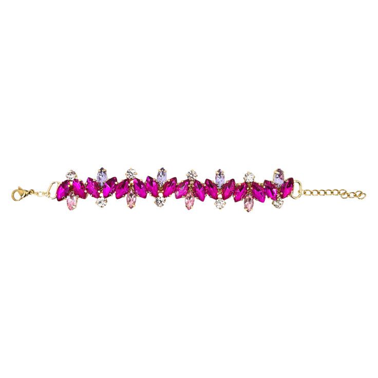 Bracciale Con Pietre Ametista Fucsia E Rosa - Brc273