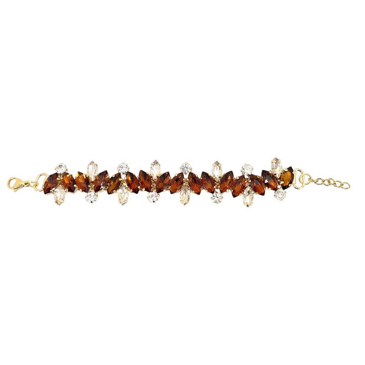 Bracciale Con Pietre Ambra E Oro - Brc277