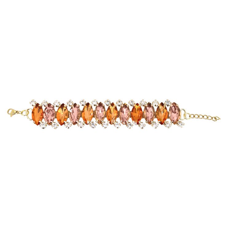 Bracciale Con Pietre Arancioni E Cipria - Brc275