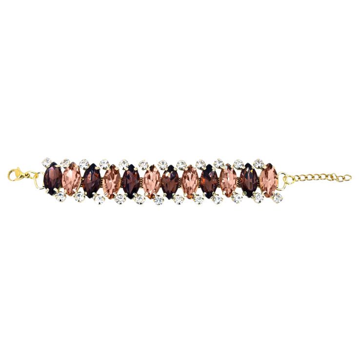 Bracciale Con Pietre Marsala E Cipria - Brc276