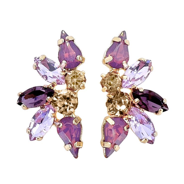 Orecchini Con Pietre Ametista Viola E Lilla - Cl1150