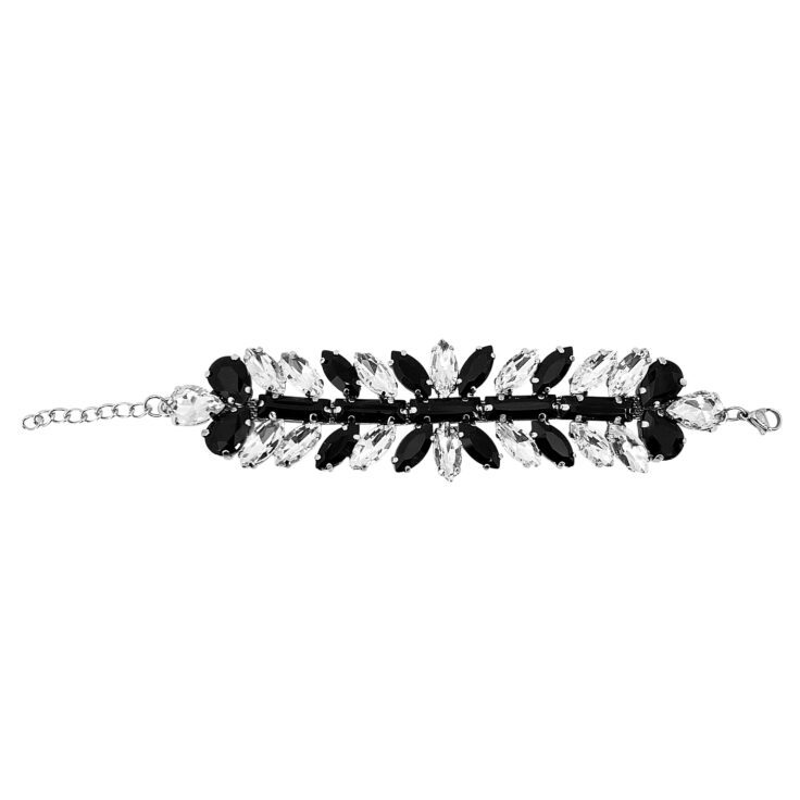 Bracciale Con Pietre Nere E Crystal - Brc256