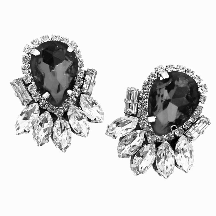 Orecchini Con Pietre Antracite  - Cl1053