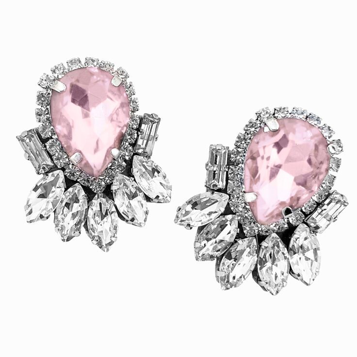 Orecchini Con Pietre Rosa  - Cl1055