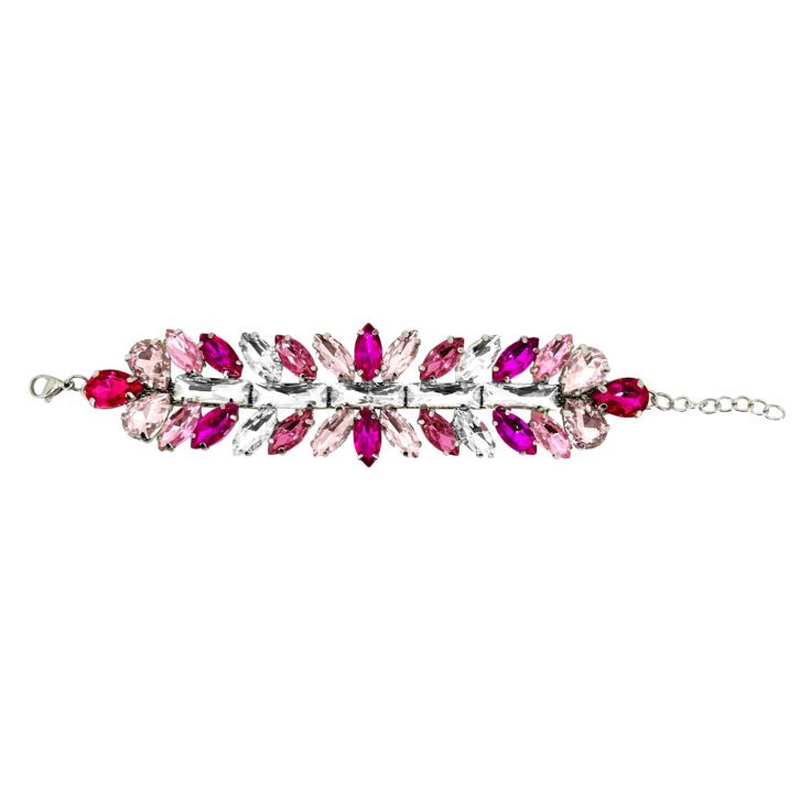 Bracciale Con Pietre Rosa Fucsia E Crystal - Brc296