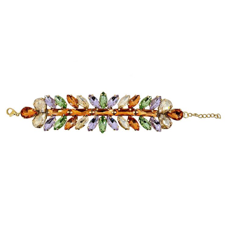 Bracciale Con Pietre Arancioni Ametista E Verdi - Brc295