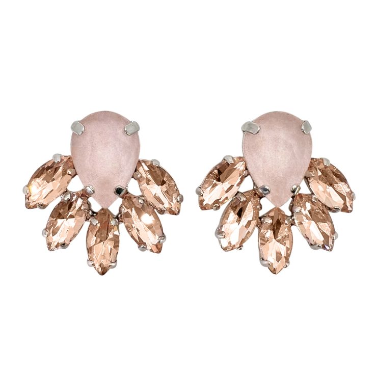 Orecchini Con Pietre Rosa E Cipria - Clio37