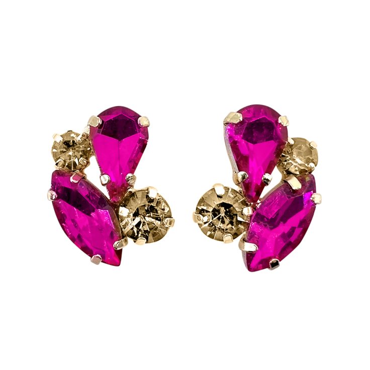 Orecchini Con Pietre Fucsia - Diana11