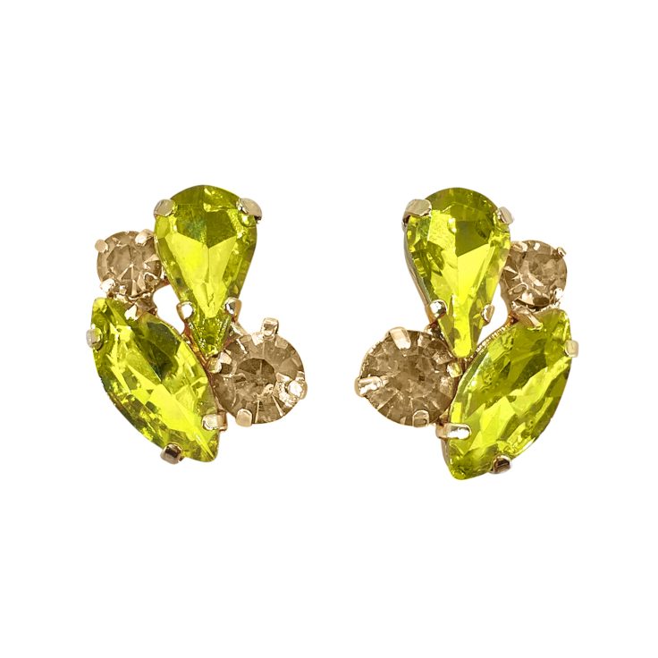 Orecchini Con Pietre Giallo Lime - Diana17