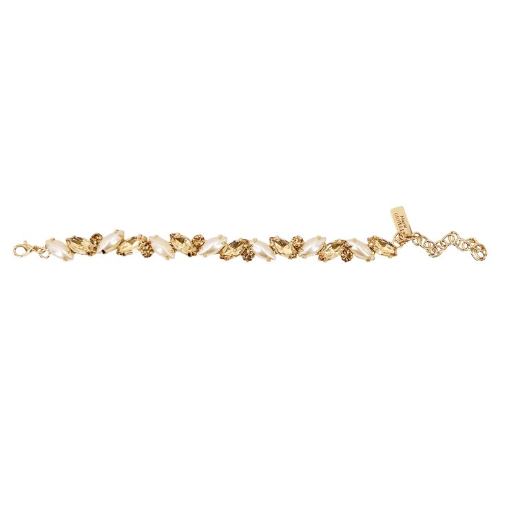 Bracciale Con Pietre Bianche Perlate E Oro - Innovazione15