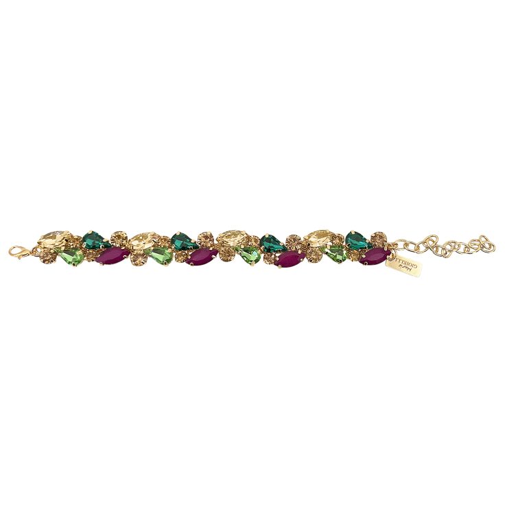 Bracciale Con Pietre Verdi Viola E Oro - Saggezza19