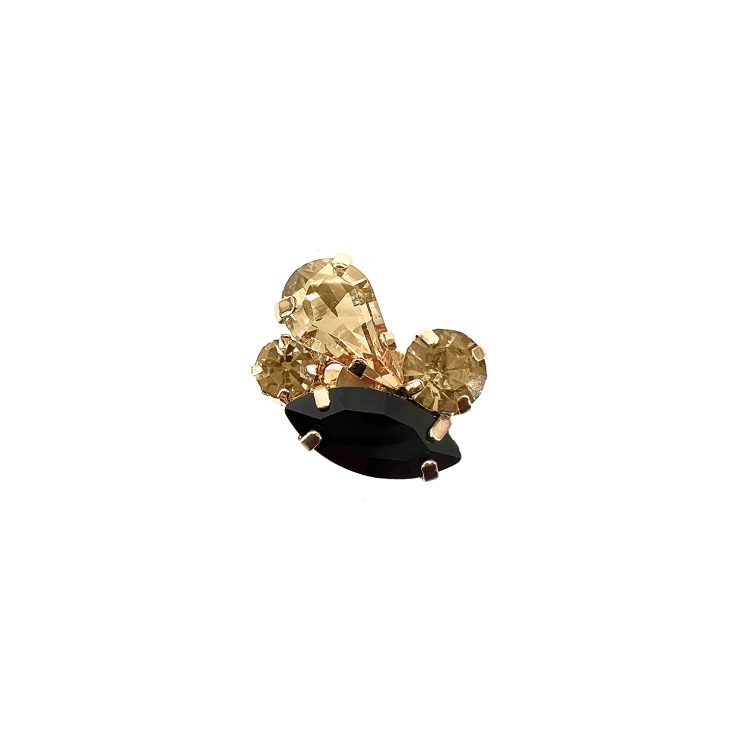 Anello Con Pietre Nere E Oro- A23Diana