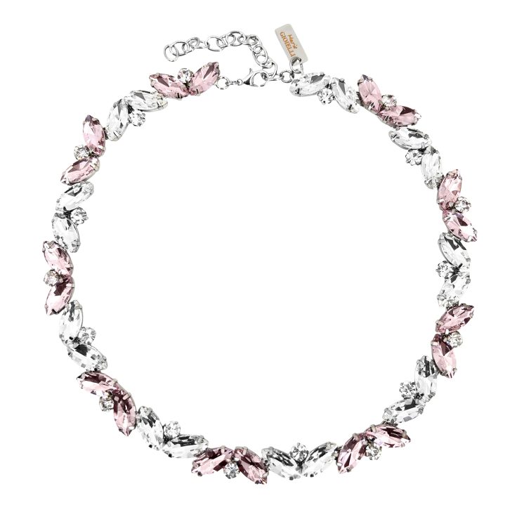 Collana Con Pietre Crystal E Rosa - Eva04